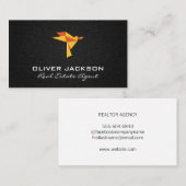 Hintergrund des Origami Bird-Symbols Linen Visitenkarte (Vorne/Hinten)