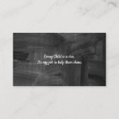 Hintergrund des OWL Lehrers Educator Chalkboard Visitenkarte (Rückseite)