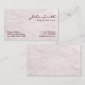 Hintergrund des Pädiaters White Fur Visitenkarte (Vorne/Hinten)