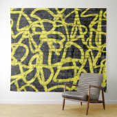 Hintergrund des Party "Black Yellow Brick Graffiti Wandteppich (Beispiel (Horizontal))