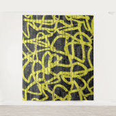 Hintergrund des Party "Black Yellow Brick Graffiti Wandteppich (Vorderseite)