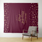 Hintergrund des Party "Gold & Burgund Confetti Ren Wandteppich (Beispiel (Horizontal))