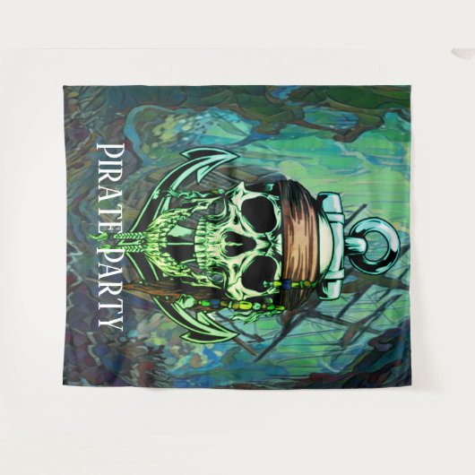 Hintergrund des Party Pirate Wandteppich (Vorderseite (Horizontal))