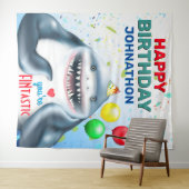 Hintergrund des Party "Shark Theme Fintastic Kinde Wandteppich (Beispiel (Horizontal))