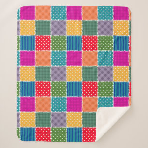 Hintergrund des Patches: Verschiedenes Muster Mix Sherpadecke