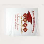 Hintergrund des personalisierten Abschlusses Red & Wandteppich (Vorderseite (Horizontal))