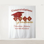 Hintergrund des personalisierten Abschlusses Red & Wandteppich (Vorderseite)