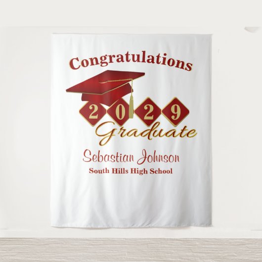 Hintergrund des personalisierten Abschlusses Red & Wandteppich (Vorderseite)