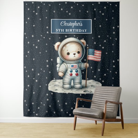 Hintergrund des personalisierten Jungen Party mit Wandteppich (Beispiel)