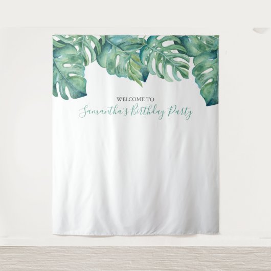 Hintergrund des personalisierten tropischen Fotos Wandteppich (Vorderseite)