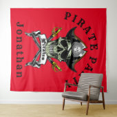 Hintergrund des Pirate Skull Ghost-Party Wandteppich (Beispiel (Horizontal))