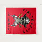 Hintergrund des Pirate Skull Ghost-Party Wandteppich (Vorderseite (Horizontal))