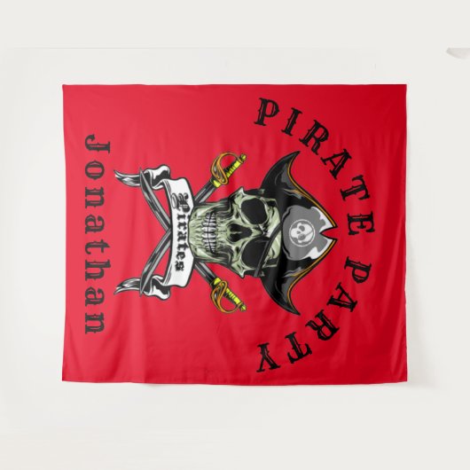 Hintergrund des Pirate Skull Ghost-Party Wandteppich (Vorderseite (Horizontal))