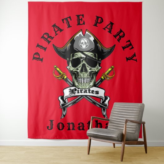 Hintergrund des Pirate Skull Ghost-Party Wandteppich (Beispiel)