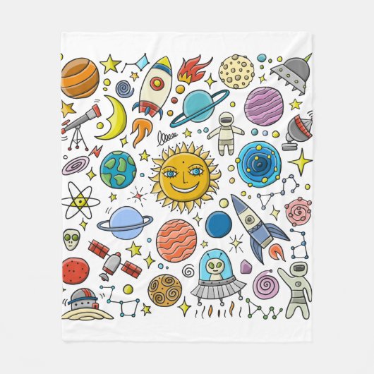 Hintergrund des Raumes. Planeten des Sonnensystems Fleecedecke (Vorderseite)