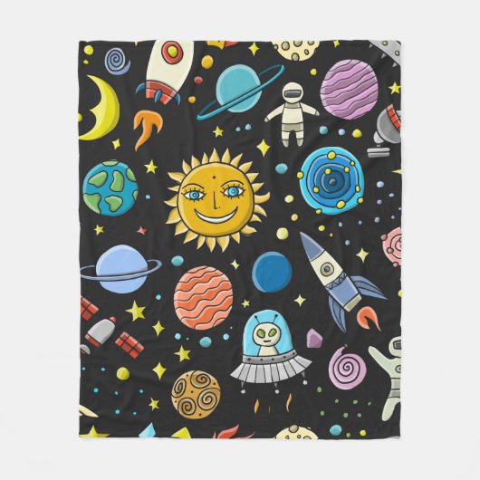 Hintergrund des Raumes. Planeten des Sonnensystems Fleecedecke (Vorderseite)