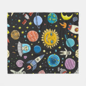 Hintergrund des Raumes. Planeten des Sonnensystems Fleecedecke (Vorderseite (Horizontal))