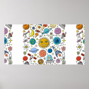 Hintergrund des Raumes. Planeten des Sonnensystems Poster