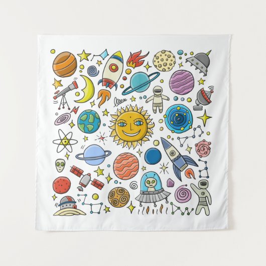 Hintergrund des Raumes. Planeten des Sonnensystems Wandteppich (Vorderseite)