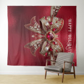 Hintergrund des Red Bow Holiday Wandteppich (Beispiel (Horizontal))