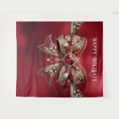 Hintergrund des Red Bow Holiday Wandteppich (Vorderseite (Horizontal))