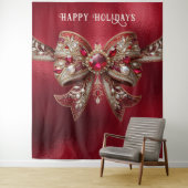 Hintergrund des Red Bow Holiday Wandteppich (Beispiel)