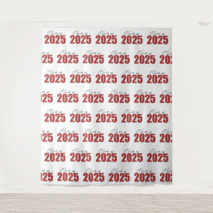 Hintergrund des Red Glitzer Class 2025-Fotos Wandteppich