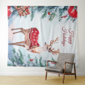 Hintergrund des Reindeer-Feiertages Wandteppich (Beispiel (Horizontal))