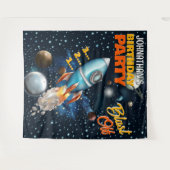 Hintergrund des Rocketship Space Adventure-Kinderg Wandteppich (Vorderseite (Horizontal))