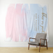 Hintergrund des rosa blauen Wasserfarbengeschlecht Wandteppich (Beispiel (Horizontal))