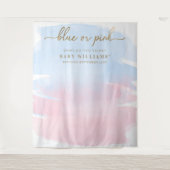 Hintergrund des rosa blauen Wasserfarbengeschlecht Wandteppich (Vorderseite)