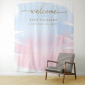 Hintergrund des rosa blauen Wasserfarbengeschlecht Wandteppich (Beispiel)