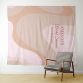 Hintergrund des rosa Retro Wave Brautparty Foto Wandteppich (Beispiel (Horizontal))