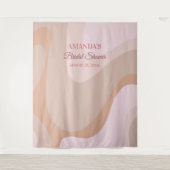 Hintergrund des rosa Retro Wave Brautparty Foto Wandteppich (Vorderseite)