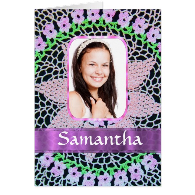 Hintergrund des rosa Spitzen-Fotos (Vorne)