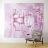 Hintergrund des rosa Teddy-Bären Wandteppich (Beispiel (Horizontal))