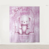 Hintergrund des rosa Teddy-Bären Wandteppich (Vorderseite)