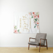 Hintergrund des rosa und goldfarbenen Brautparty Wandteppich (Beispiel (Horizontal))