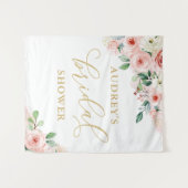 Hintergrund des rosa und goldfarbenen Brautparty Wandteppich (Vorderseite (Horizontal))