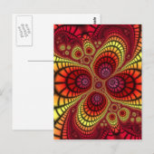 Hintergrund des roten Fraktals Postkarte (Vorne/Hinten)
