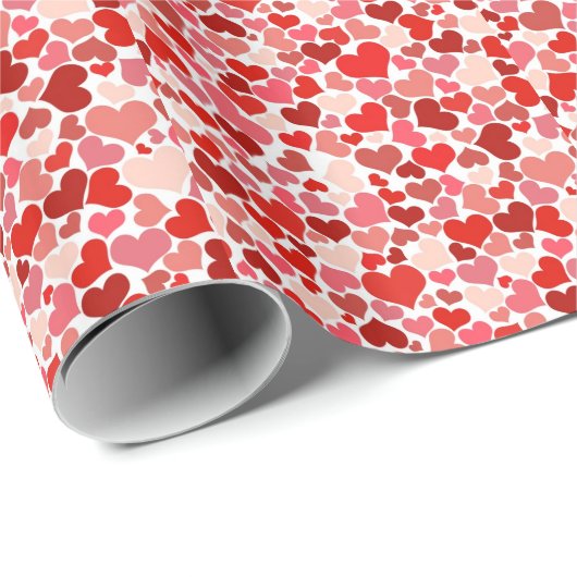 Hintergrund des roten Herzens Geschenkpapier (Rolleneckpunkt)