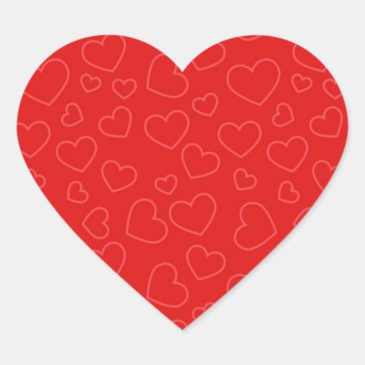 Hintergrund des roten Herzens Herz-Aufkleber (Vorderseite)