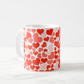 Hintergrund des roten Herzens Kaffeetasse (Vorderseite Links)