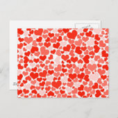 Hintergrund des roten Herzens Postkarte (Vorne/Hinten)