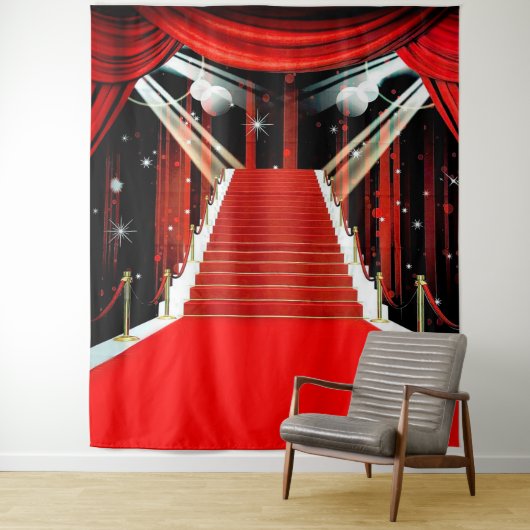Hintergrund des roten Teppich-Fotos Wandteppich (Beispiel)