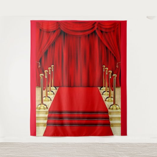Hintergrund des roten Teppichs Wandteppich (Vorderseite)