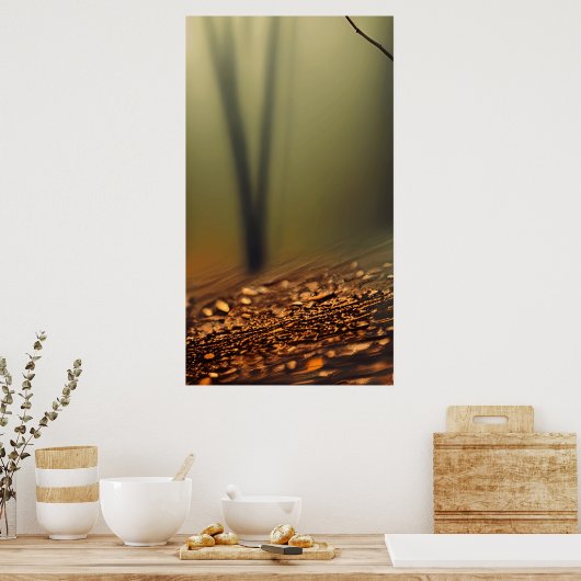 Hintergrund des ruhigen Waldes Poster (Küche)