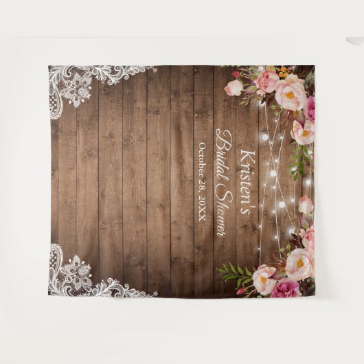 Hintergrund des rustikalen Blumenzeichenketten-Bra Wandteppich (Vorderseite (Horizontal))