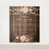 Hintergrund des rustikalen Brautparty aus Holz Wandteppich (Vorderseite)