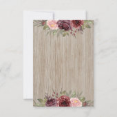 Hintergrund des rustikalen Brautparty Rotes Blumen Dankeskarte (Rückseite)